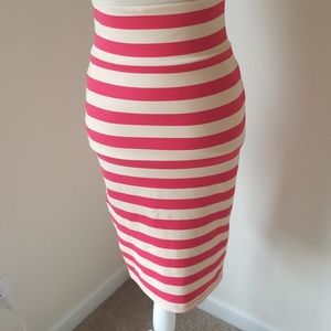 High Waisted striped midi Skirt